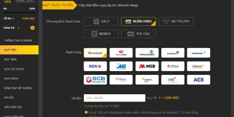 Nạp tiền bằng cách quét mã QR
